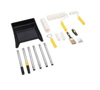 CHICIRIS Kit de Rouleau à Peinture avec Tiges en Acier Inoxydable | Comprend un plateau en métal, une brosse biseautée, pour murs, meubles, utilisé dans divers projets