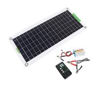 CHICIRIS Kit d'Onduleur Solaire, Kit de Panneau Solaire en Silicium Monocristallin avec Onduleur et Contrôleur 220 W, Configuration d'alimentation Portable 30 W 5 V 3 A pour Randonnée Camping Voyage