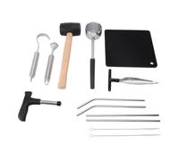 CHICIRIS Kit D'outils Ouvre-noix de Coco, Conception à Grand Trou | Acier inoxydable de qualité alimentaire, facile à transporter, marteau en caoutchouc, outils complets