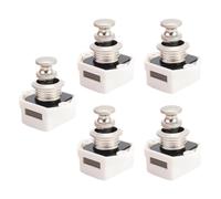 CHICIRIS Lot de 5 Loquets à Bouton-poussoir pour Porte de Placard avec Fermeture Sécurisée pour Camping-cars, Maisons, Yachts (Perle de base blanche Ni)