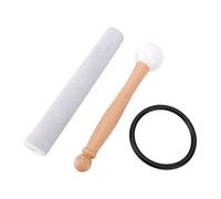 CHICIRIS Maillet pour Bol Chantant 20 Cm, Tête en Caoutchouc avec Battoir en Peau de Mouton et Joint Torique pour Bols en Cristal et Bols Tibétains (WHITE)