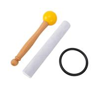 CHICIRIS Maillet pour Bol Chantant 20 Cm, Tête en Caoutchouc avec Battoir en Peau de Mouton et Joint Torique pour Bols en Cristal et Bols Tibétains (YELLOW)