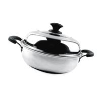 CHICIRIS Marmite à Vapeur en Acier Inoxydable pour Cuisinière à Induction, Marmite de Cuisson Durable à Haute efficacité, Conception Multifonctionnelle 1x500g (30cm)