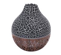 CHICIRIS Mini Humidificateur USB, Diffuseur D'aromathérapie Lumineux, Arrêt Automatique Silencieux pour Le Yoga et la Relaxation (Grain de Bois foncé craquelé Noir)