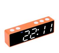 CHICIRIS Minuterie D'entraînement LED Numérique, Horloge électronique Portable pour Salle de Fitness, 130 X 39 X 23,5 Mm (Cadre Orange + Affichage Vert et Blanc)