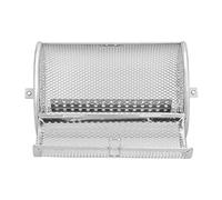 CHICIRIS Panier de Friteuse Rotatif à 360 Degrés, Outil de Cuisson en Acier Inoxydable avec Porte Amovible et Trous Denses, pour Four Friteuse Barbecue Extérieur Grains de café Noix