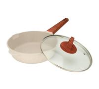 CHICIRIS Poêle à Frire en Pierre Maifan Poêle Antiadhésive de Grande capacité avec Couvercle pour les Repas de Famille 24 Cm (24cm)