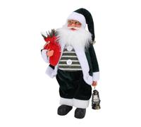 CHICIRIS Poupée Père Noël, Barbe Blanche Duveteuse, Chapeau et Bottes en Peluche, Image Classique de Noël, avec Sac Rouge Amovible et Lanterne, pour la Décoration du Sapin de et Les