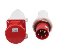 CHICIRIS Prise D'aviation Industrielle 63A 380-415V 5 Broches et Prise Ouverte, Connecteur étanche 3P+N+E IP67 avec Bague d'étanchéité en Caoutchouc pour une Utilisation Industrielle en