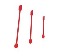 CHICIRIS Spatule Longue et Petite avec Conception en Arc pour le Maquillage et la Confiture, Matériau en Silicone, Paquet de 3 (rouge)