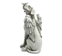 CHICIRIS Statue Commémorative pour Chien Ange, Pierre Commémorative pour Animaux de Compagnie en Résine Synthétique Sculptée à la Main, Grande Finesse et aux Ailes d'ange, pour la