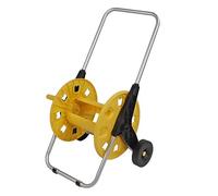 CHICIRIS Support de Tuyau D'eau de Jardin Roulant Jaune, Chariot Enrouleur de Tuyau de 80m