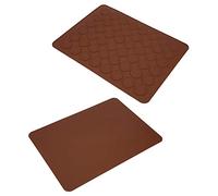 CHICIRIS Tapis à Macarons en Silicone Antiadhésif, Plaque de Cuisson à 48 Trous pour la Décoration de Gâteaux et L'usage Domestique, Couleur café écologique 15,2x11,2 Pouces