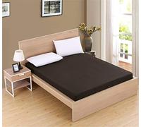 Chickw1 Drap Housse en Microfibre, Couleur Unie Housse de Matelas pour Protection de Matelas Épais - Antidérapants Résistant aux Rides (Noir,140X200X25cm)