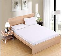 Chickw1 Drap Housse en Microfibre, Couleur Unie Housse de Matelas pour Protection de Matelas Épais - Antidérapants Résistant aux Rides (Blanc,140X200X25cm)