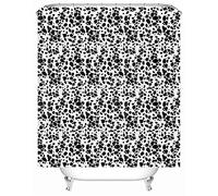 Chickw1 Rideau de Douche Imperméable Anti-Moisissure 3D Imprimé avec 12 Crochets - Salle de Bain (Points Noirs, 150x180cm)