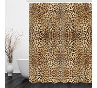 Chickw1 Rideau de Douche Impermeable Anti Moisissure, 3D Imprimé Rideau de Douche Polyester Rideau de Douche Doublure avec 12 Crochets Rideaux de Salle de Bain (Imprimé léopard,130x180cm)