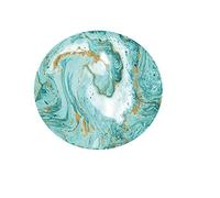 Chickw1 Ronde Nappe de Table Élastique Ajustable, Couverture de Table Kitchen Extensible Protection Tables pour Restaurants, Pique-niques - Motif de Marbre 3D (Cyan doré,150cm)