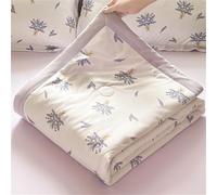 Chickwin Couette d'été Bicolore 4,5 Tog Réversible en Duvet, Rayures Couvre-lit 1 2 Personnes Couvre Lit Matelassée Couverture Canapé, Jeté de Lits Légère Dessus de Lit (Lavande Pourpre,150x200cm)