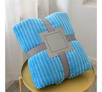 Chickwin Couleur Unie Plaid Polaire Chaude Couverture en Flanelle, Couvre lit 1/2 Personnes Jeté de Canapé Douce et Chaude Moelleuse Dessus de lit Canapé lit (200x230cm,Bleu)