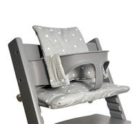 Chickwin Coussin Chaise Haute Bebe, Coussin de Chaise Haute Bébé Lavable en Machine Accessoires de Chaise Haute pour un Soutien Renforcé et un Confort Optimal (Triangle blanc,43 * 33cm)