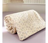 Chickwin Couverture d'Été Matelassée 4,5 Tog, Couvre-Lit Réversible à Motif Élégant en Coton Douce, Dessus de Lit Léger Respirant, Idéal pour Lit 1 Personne, 2 Personnes (Lapins et Herbe,150x200cm)