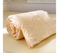 Chickwin Couverture d'Été Matelassée 4,5 Tog, Couvre-Lit Réversible à Motif Élégant en Coton Douce, Dessus de Lit Léger Respirant, Idéal pour Lit 1 Personne, 2 Personnes (Beige Bonbon,150x200cm)