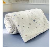 Chickwin Couverture d'Été Matelassée 4,5 Tog, Couvre-Lit Réversible à Motif Élégant en Coton Douce, Dessus de Lit Léger Respirant, Idéal pour Lit 1 Personne, 2 Personnes (Étoiles Blanches,150x200cm)