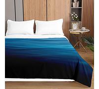 Chickwin Couvre Lit Matelassée Bleu Imprimé Dessus de Lit Doux Couverture de lit Microfiber Couvre-lit Réversible Printemps Été Jeté de Lit (100x150cm,Océan 9)