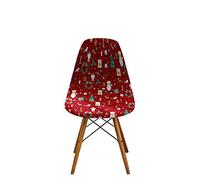 Chickwin Housse de Chaise Scandinave Extensible, Imprimé Flocon de Neige de Noël 3D Housses de Chaise Coquille 1 2 4 6 Pièces, Couverture de Chaise pour Salle à Manger (Père Noël,2 Pièces)