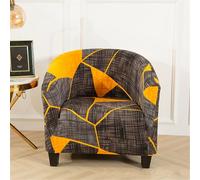 Chickwin Housse de Fauteuil Cabriolet Extensible 1 Pièce, Géométrie Antidérapant Couverture de Fauteuil Chesterfield Housse de Canapé avec Accoudoirs pour Protecteur de Tub Chair Moderne (Irrégulier)