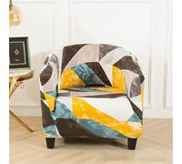 Chickwin Housse de Fauteuil Cabriolet Extensible 1 Pièce, Géométrie Antidérapant Couverture de Fauteuil Chesterfield Housse de Canapé avec Accoudoirs pour Protecteur de Tub Chair Moderne (Graffiti)