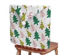 Chickwin Housses de Chaise avec Noël Chapeau, Housses de Dossier Bonnet de Chaise avec Motif Noël pour la Salle à Manger Décoration de Noël Dîner Maison Party Hotel (Arbre Vert,Lot de 4)