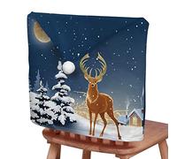 Chickwin Housses de Chaise avec Noël Chapeau, Housses de Dossier Bonnet de Chaise avec Motif Noël pour la Salle à Manger Décoration de Noël Dîner Maison Party Hotel (Réveillon Noël,Lot de 6)