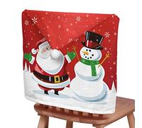 Chickwin Housses de Chaise avec Noël Chapeau, Housses de Dossier Bonnet de Chaise avec Motif Noël pour la Salle à Manger Décoration de Noël Dîner Maison Party Hotel (Père Noël,Lot de 8)