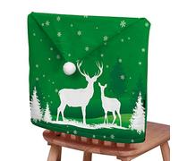 Chickwin Housses de Chaise avec Noël Chapeau, Housses de Dossier Bonnet de Chaise avec Motif Noël pour la Salle à Manger Décoration de Noël Dîner Maison Party Hotel (Forêt Verte,Lot de 6)