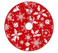 Chickwin Jupe de Sapin de Noel 120cm, Decoration Noel Jupe pour Sapin Tapis de Noel Beau Cadeau de Noël Couverture, Flocon de Neige Élan et Arbre de Noël (120cm/47.2’’,Décoration Noël)