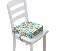 Chickwin Portable Réhausseur Coussin de Siège Lavable Coussin Rehausseur avec Boucle de Sécurité Anti Glisse pour Repas de Bébé Bambin Enfant Tout-Petit - Motif de l'œuf (Feuille,40x40x10cm)