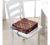 Chickwin Rehausseur Chaise Enfant 4-12 Ans, Rehausseur Chaise Coussin Enfants Portable Lavable Surélevée Coussin avec 2 Sangles à Boucle de Sécurité (Coeur Rouge 5,32 * 32 * 8cm)