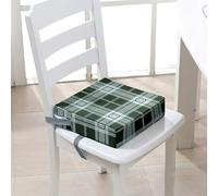 Chickwin Rehausseur Chaise Enfant 4-12 Ans, Rehausseur Chaise Coussin Enfants Portable Lavable Surélevée Coussin avec 2 Sangles à Boucle de Sécurité (Damier 5,40 * 40 * 10cm)