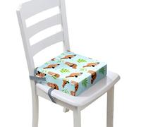 Chickwin Rehausseur Chaise Enfant 4-12 Ans, Rehausseur Chaise Coussin Enfants Portable Lavable Surélevée Coussin avec 2 Sangles à Boucle de Sécurité (Raton laveur,40 * 40 * 10cm)