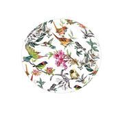 Chickwin Ronde Nappe de Table Élastique Ajustable, Imprimé Animal Floral 3D Couverture de Table Kitchen Extensible Protection Tables pour Restaurants, Pique-niques (180cm,Fleurs et Oiseaux)