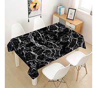 Chickwin-Shop Chickw1 Nappe Rectangulaire Anti Tache Imperméable Lavable Facile D'entretie, Nappe Imprimée Marbre Moderne, Nappe en Polyester, pour Jardins Cuisine Maison (D,140x240cm)