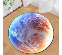 Chickwin Tapis de Salon Rond Moderne, Motif Planète Tapis Antidérapant Doux et Moelleux pour Décoration Salle à Manger Chambre Canapé Cuisine ou Salle de Jeux (Cosmos,Diamètre 40cm)