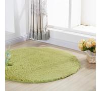 Chickwin Tapis Salon Poil Long, Tapis Chambre Rond Shaggy Moderne Moquette Salon Poil Long Moelleux Doux Lavable avec Fond Antidérapant pour Chevet Canapé Intérieur (Vert Gazon,40cm)