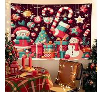 Chickwin Tapisserie Murale Noël Impression 3D, Rouge Noel Toile de Fond, Fausse Cheminée pour Salon, Chambre, Dortoir, Fond de Fête (Noël A4,100x70cm)