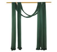 Chickwin Tenture Mariage Extérieur, Suspendu Voilage 16 Couleurs, Arche Mariage Tenture, Fond de Rideau Mousseline de Soie pour Décoration Mariagé,Fête,Toile de Fond (Vert Foncé,30x300cm)