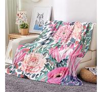 Chickwing Chickw1 Couverture Plaid Flanelle, 3D Fleuri Imprimé Couverture Polaire Epaisse Microfibre Moelleuse Chaudes Légères Couvertures Lit pour Voyager Canapé (Léopard Rose,160x200cm)