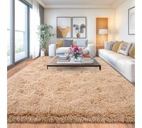 Chicnix Grand Tapis Salon 200x300 à Poils Longs Flannel, Tapis de Chambre à Coucher à Poils Longs Beige, Tapis Shaggy Antidérapant Doux pour Chambre d’Enfants Adolescents Dortoir