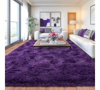 Chicnix Tapis de salon 240x340 à poils longs, très grand tapis de salon Shaggy, doux antidérapant, moderne, moelleux pour chambre à coucher, chambre d'enfant, violet raisin